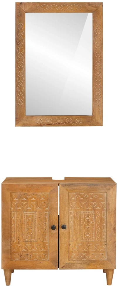 Vonios baldų rinkinys 2 vnt. Ruda 62 x 33 x 58 cm