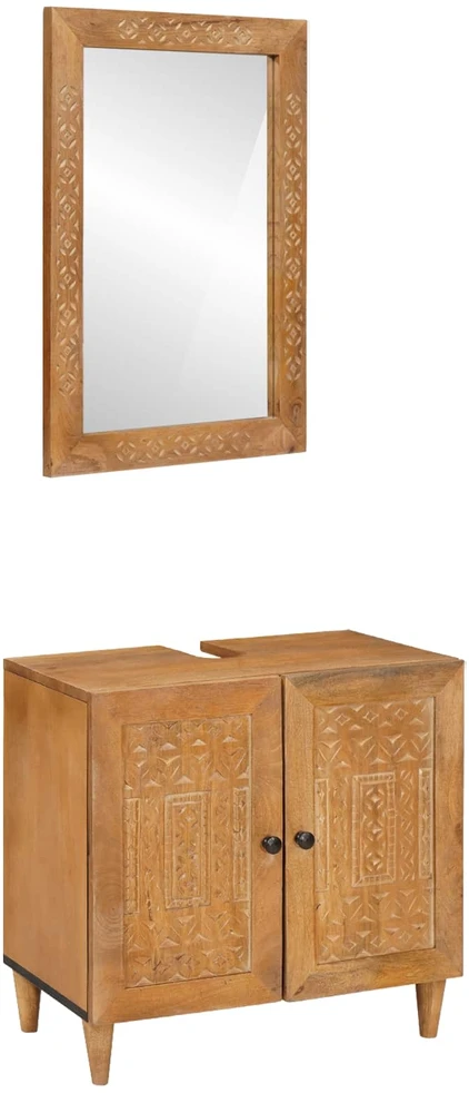 Vonios baldų rinkinys 2 vnt. Ruda 62 x 33 x 58 cm