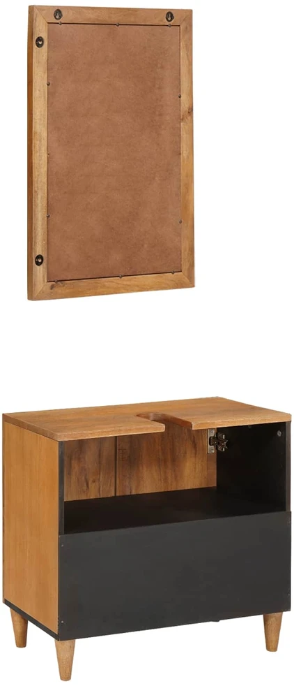 Vonios baldų rinkinys 2 vnt. Ruda 62 x 33 x 58 cm