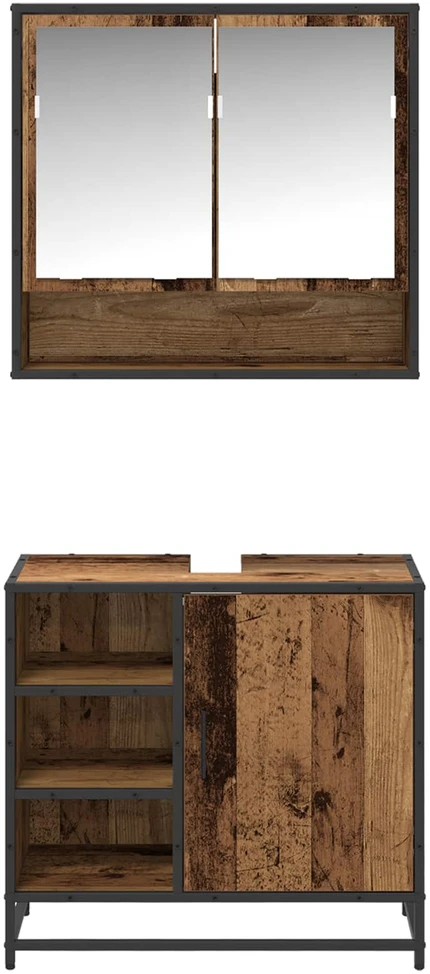 Vonios baldų rinkinys 2 vnt. Senovinis medis 65 x 33 x 60 cm