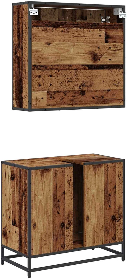 Vonios baldų rinkinys 2 vnt. Senovinis medis 65 x 33 x 60 cm