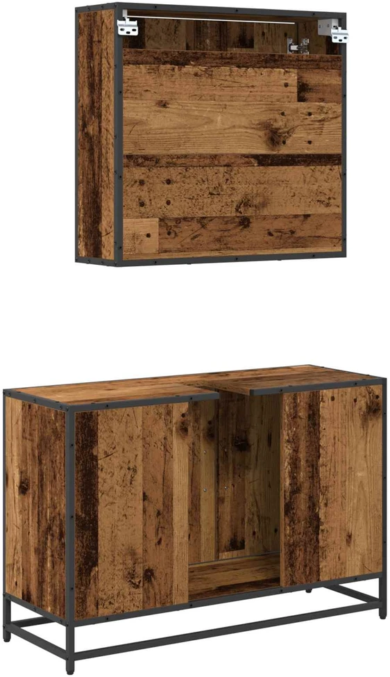Vonios baldų rinkinys 2 vnt. Senovinis medis 90 x 33 x 60 cm