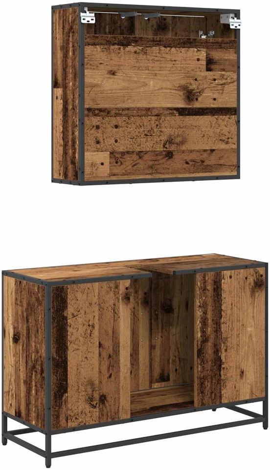 Vonios baldų rinkinys 2 vnt. Senovinis medis 90 x 33 x 60 cm