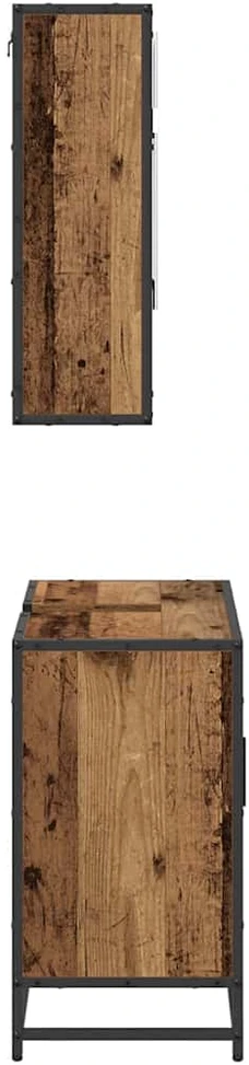 Vonios baldų rinkinys 2 vnt. Senovinis medis 65 x 33 x 60 cm