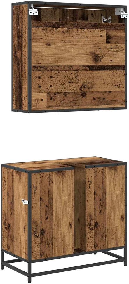 Vonios baldų rinkinys 2 vnt. Senovinis medis 65 x 33 x 60 cm