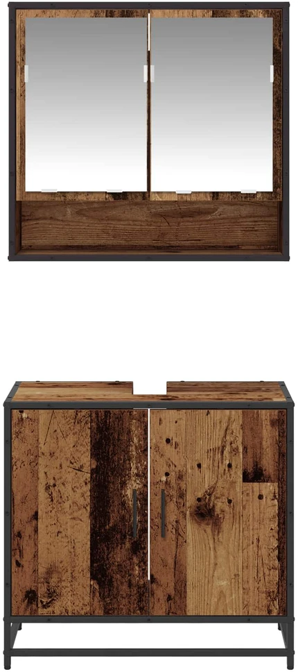 Vonios baldų rinkinys 2 vnt. Senovinis medis 65 x 33 x 60 cm