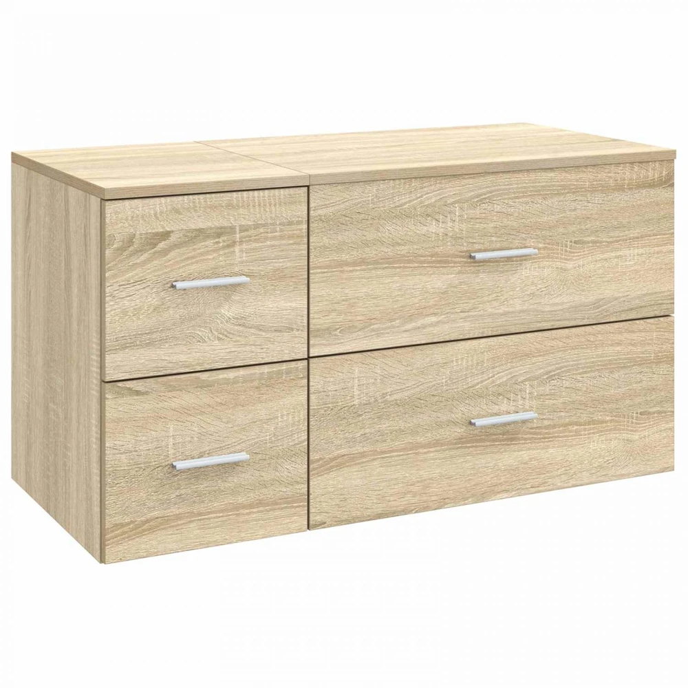 Vonios baldų rinkinys 2 vnt. Sonoma ąžuolas Apdirbta mediena