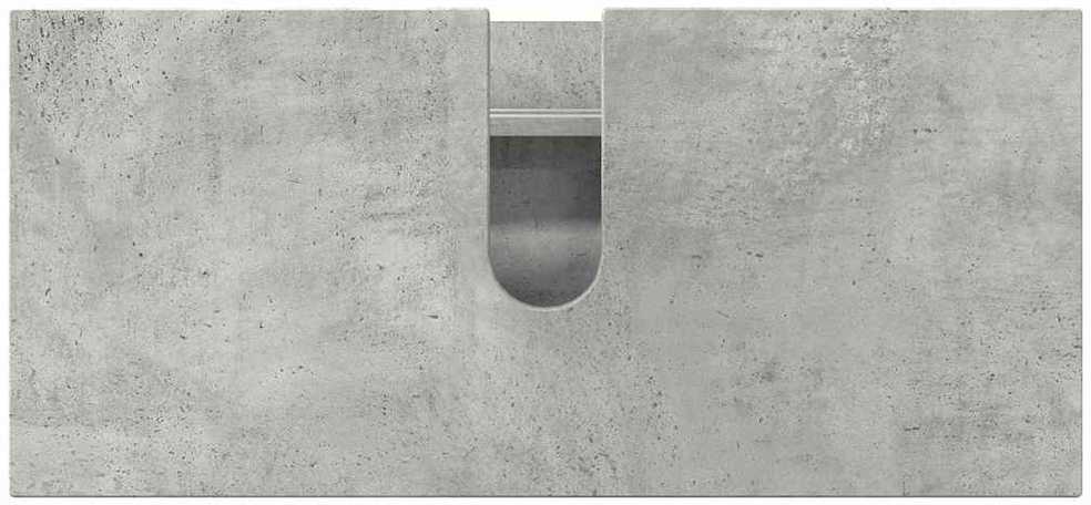 Vonios baldų rinkinys 3 vnt. Betono pilka 76,5 x 35 x 64 cm
