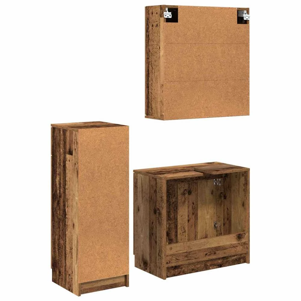 Vonios baldų rinkinys 3 vnt. Senas medis 64,5 x 33,5 x 59 cm