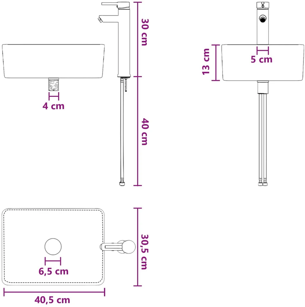 Vonios baldų rinkinys 3 vnt. Balta 33 x 34,5 x 160 cm