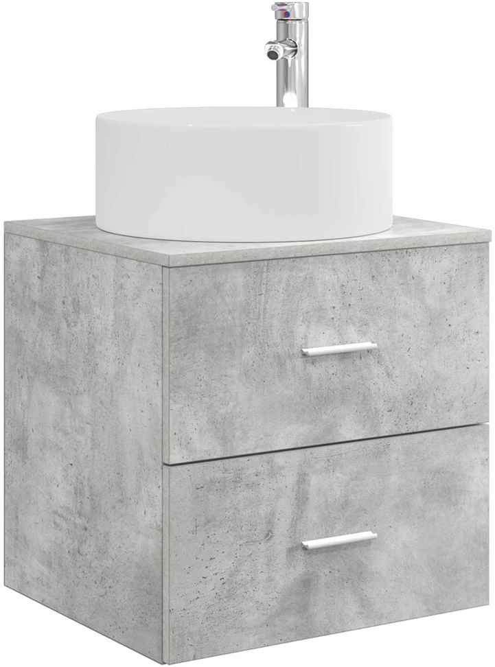 Vonios baldų rinkinys 3 vnt. Betono pilka 161,5 x 44,5 x 80 cm