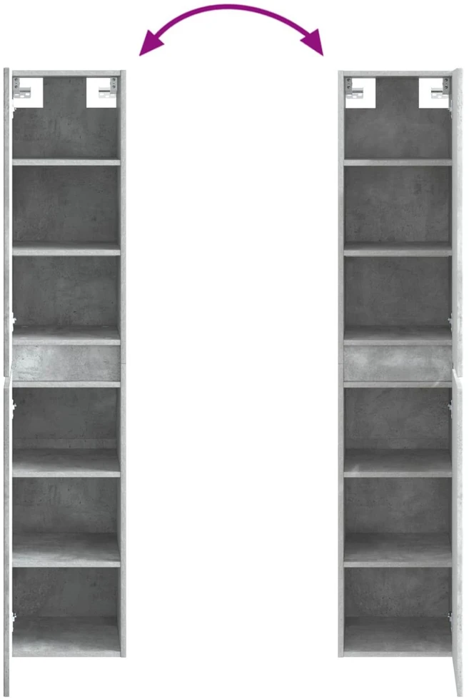 Vonios baldų rinkinys 3 vnt. Betono pilka 33 x 34,5 x 160 cm