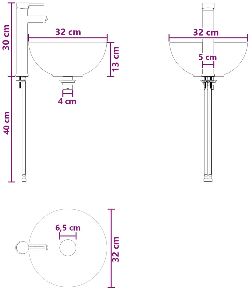 Vonios baldų rinkinys 3 vnt. Dūminio ąžuolo Apdirbta mediena