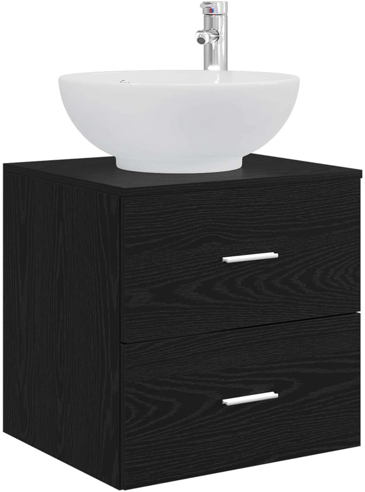Vonios baldų rinkinys 3 vnt. Juoda 129 x 44,5 x 80 cm
