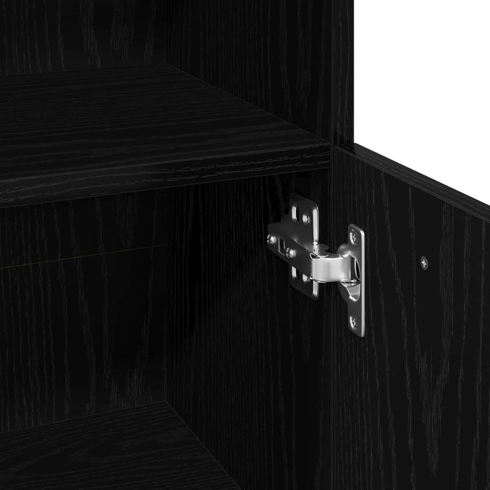 Vonios baldų rinkinys 3 vnt. Juoda 30 x 30 x 99,5 cm