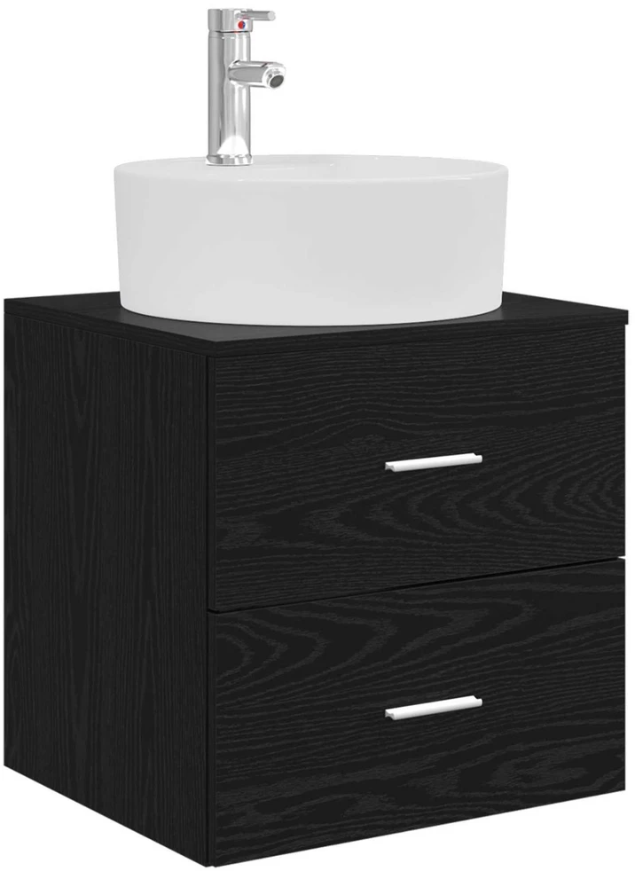 Vonios baldų rinkinys 3 vnt. Juoda 49,5 x 44,5 x 65 cm