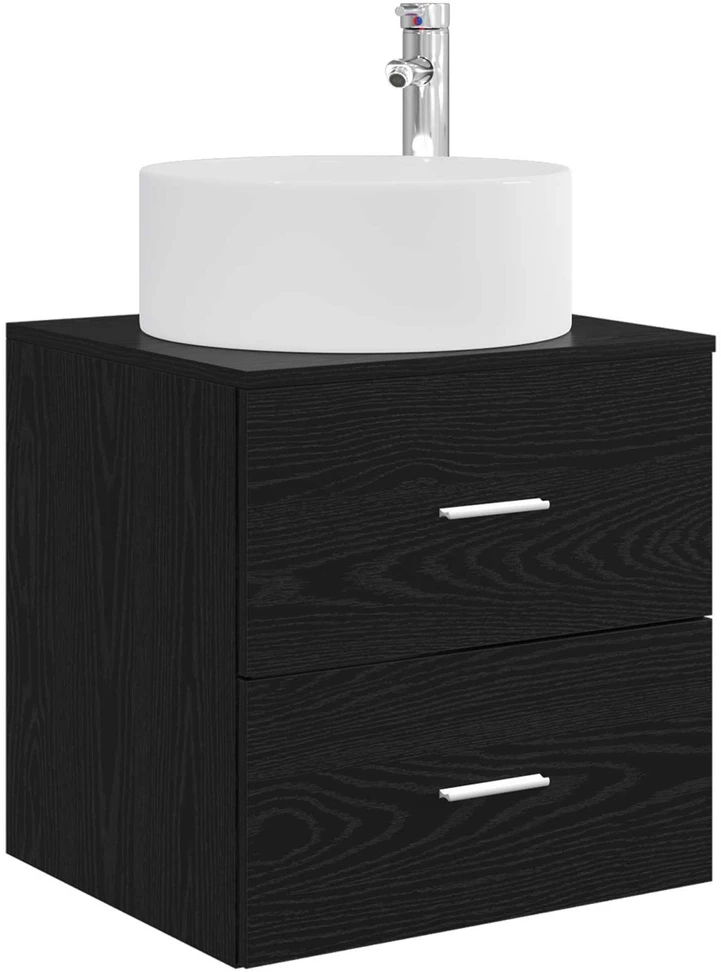 Vonios baldų rinkinys 3 vnt. Juoda 161,5 x 44,5 x 80 cm