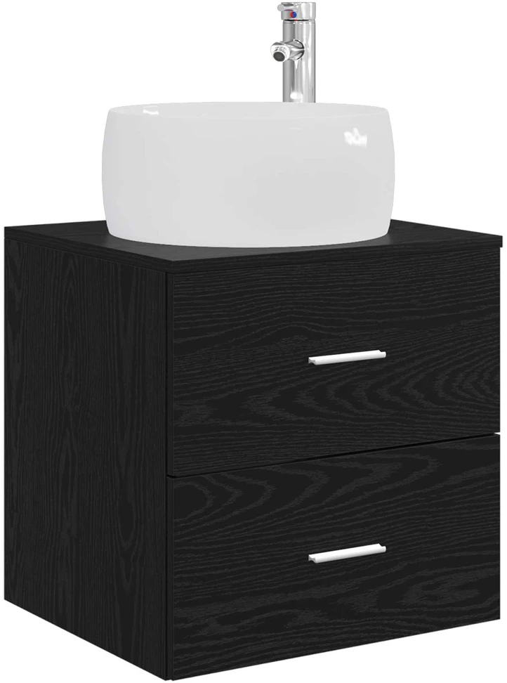 Vonios baldų rinkinys 3 vnt. Juoda 49,5 x 44,5 x 66 cm