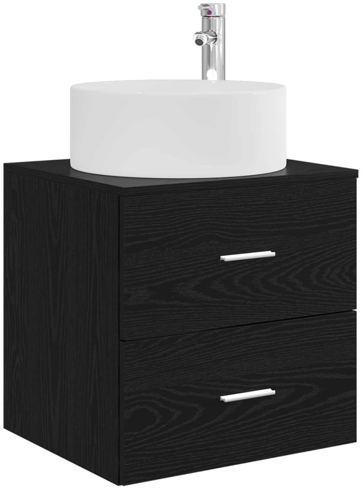 Vonios baldų rinkinys 3 vnt. Juoda 49,5 x 44,5 x 65,5 cm