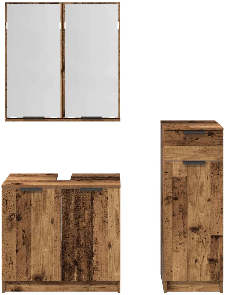 Vonios baldų rinkinys 3 vnt. Senas medis 64,5 x 33,5 x 59 cm