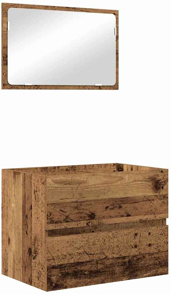Vonios baldų rinkinys 3 vnt. Senovinis medis 60 x 38,5 x 45 cm