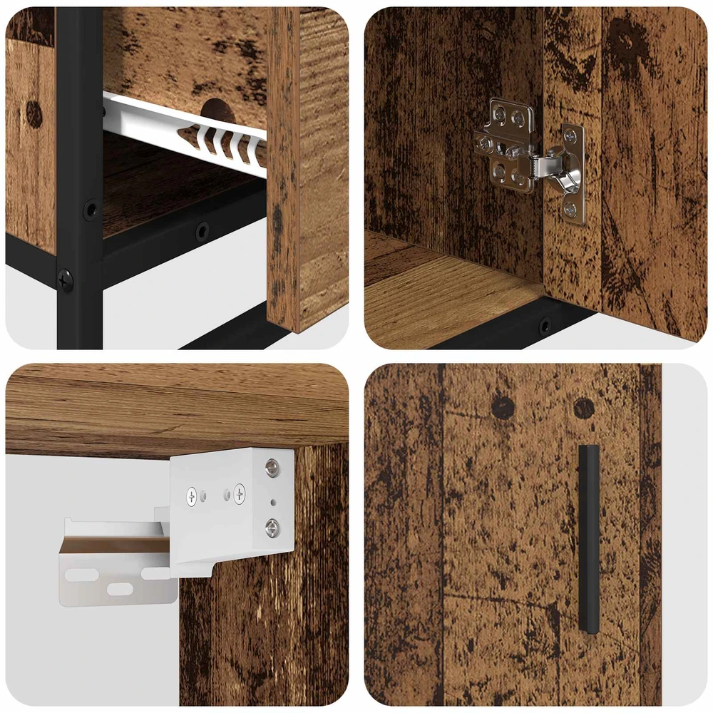 Vonios baldų rinkinys 3 vnt. Senovinis medis 65 x 33 x 60 cm