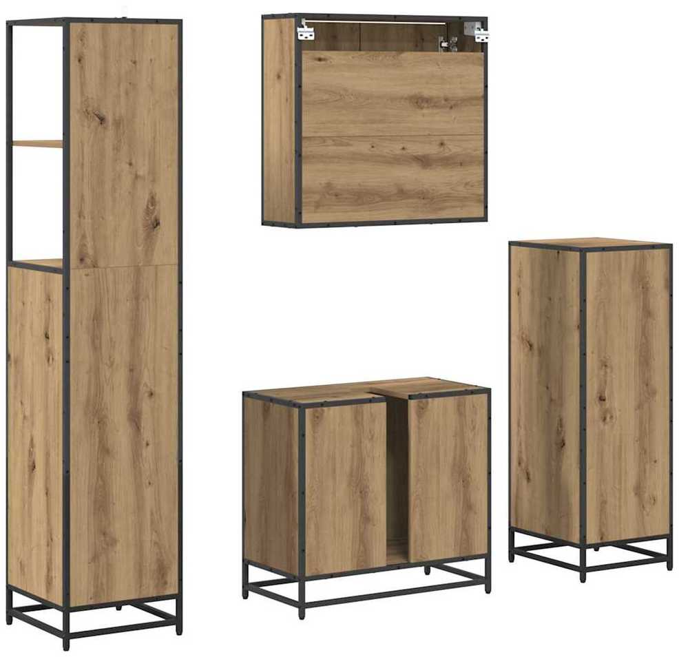 Vonios baldų rinkinys 4 vnt. Amatininkų ąžuolas 65 x 33 x 60 cm