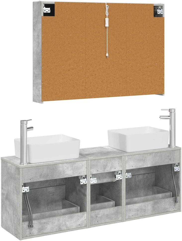 Vonios baldų rinkinys 4 vnt. Betono pilka