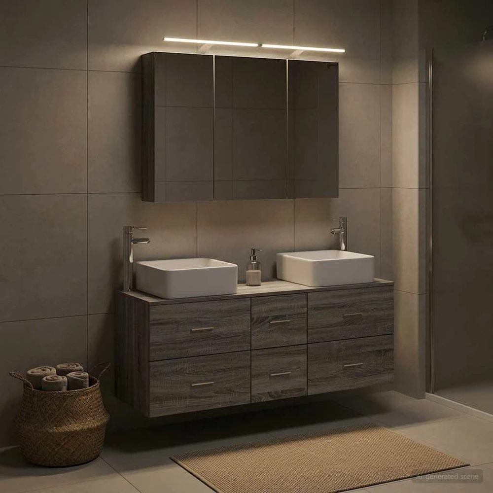 Vonios baldų rinkinys 4 vnt. Pilka Sonoma