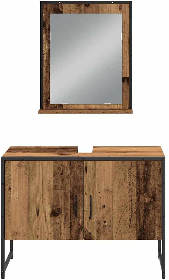 Vonios baldų rinkinys 4 vnt. Ruda 33 x 33 x 185,5 cm