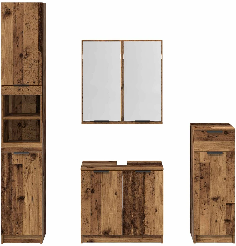 Vonios baldų rinkinys 4 vnt. Senas medis 64,5 x 33,5 x 59 cm