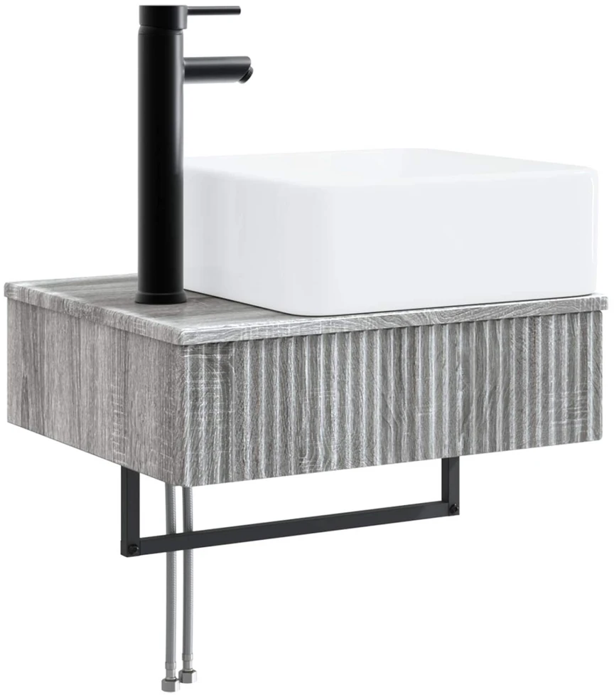 Vonios baldų rinkinys 5 vnt. Pilka Sonoma