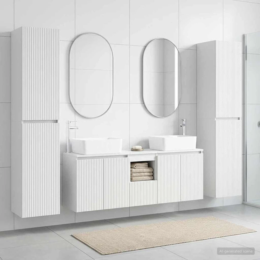 Vonios spintos komplektas 5 vnt. Balta 33 x 34,5 x 160 cm