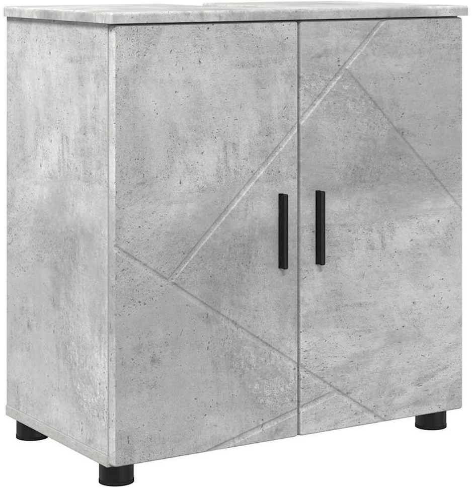Vonios baldų rinkinys 5 vnt. Betono pilka 61 x 35 x 64 cm