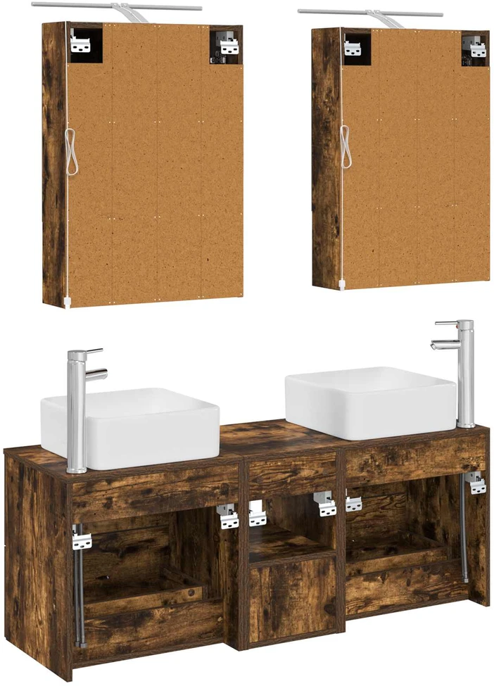 Vonios baldų rinkinys 5 vnt. Dūminio ąžuolo