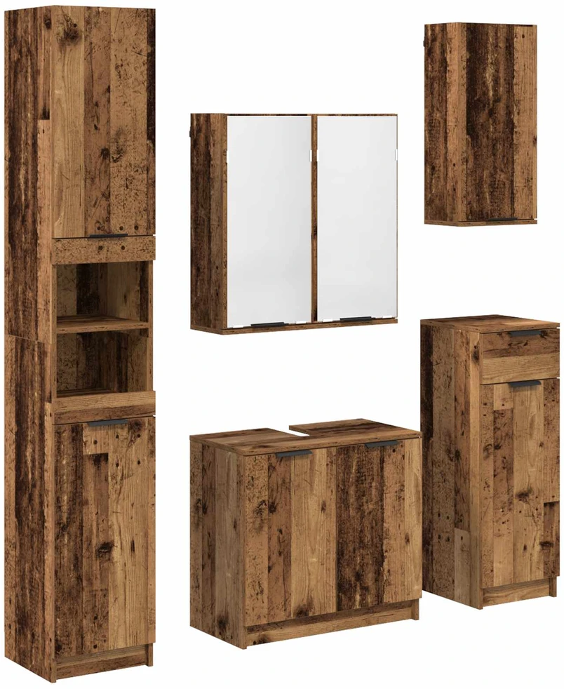Vonios baldų rinkinys 5 vnt. Senas medis 64,5 x 33,5 x 59 cm