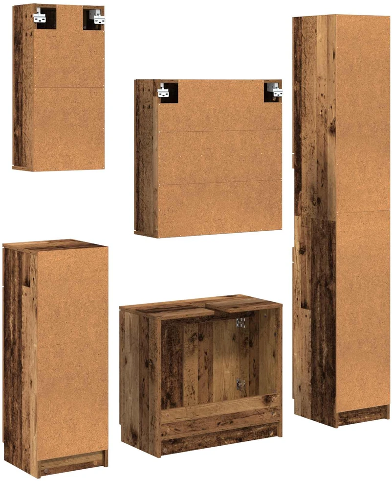 Vonios baldų rinkinys 5 vnt. Senas medis 64,5 x 33,5 x 59 cm