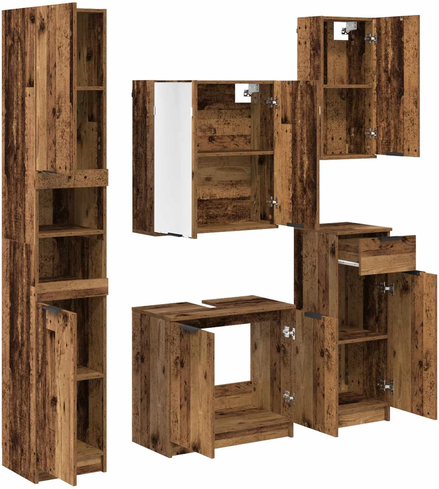 Vonios baldų rinkinys 5 vnt. Senas medis 64,5 x 33,5 x 59 cm