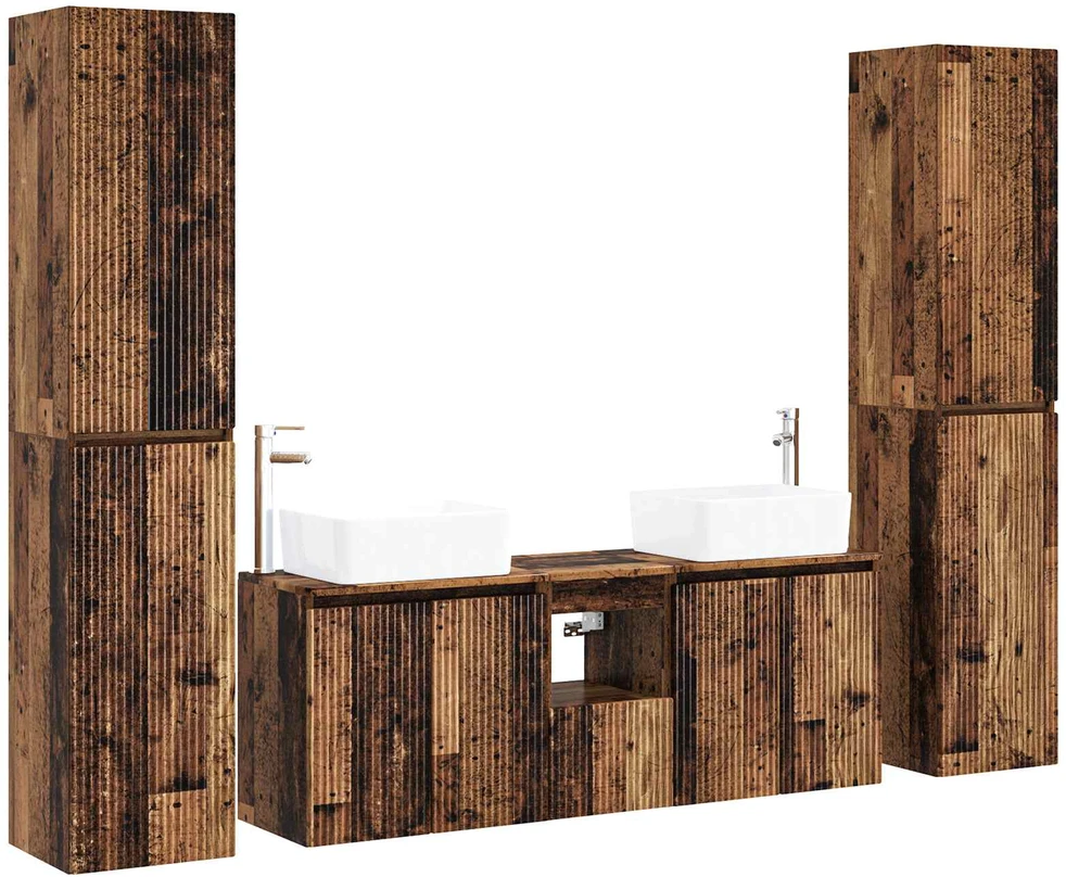 Vonios baldų rinkinys 5 vnt. Sendintos medienos