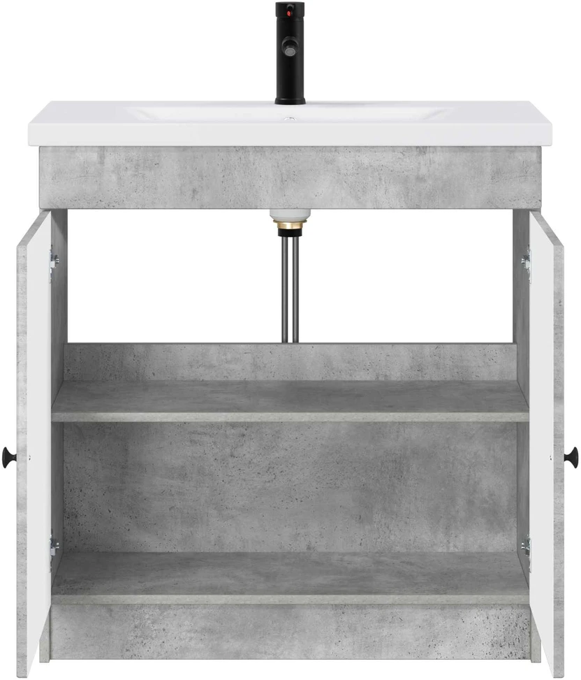 Vonios baldų rinkinys Betono pilka 56 x 37,5 x 81 cm