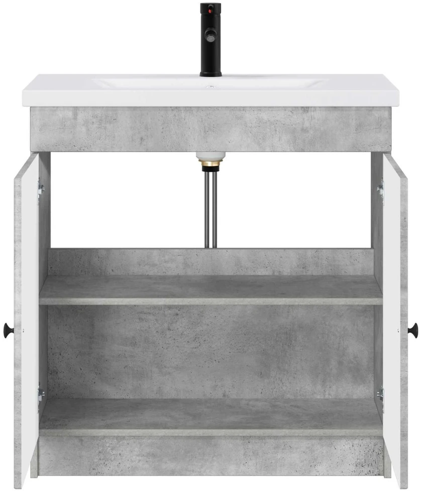 Vonios baldų rinkinys Betono pilka 56 x 37,5 x 81 cm