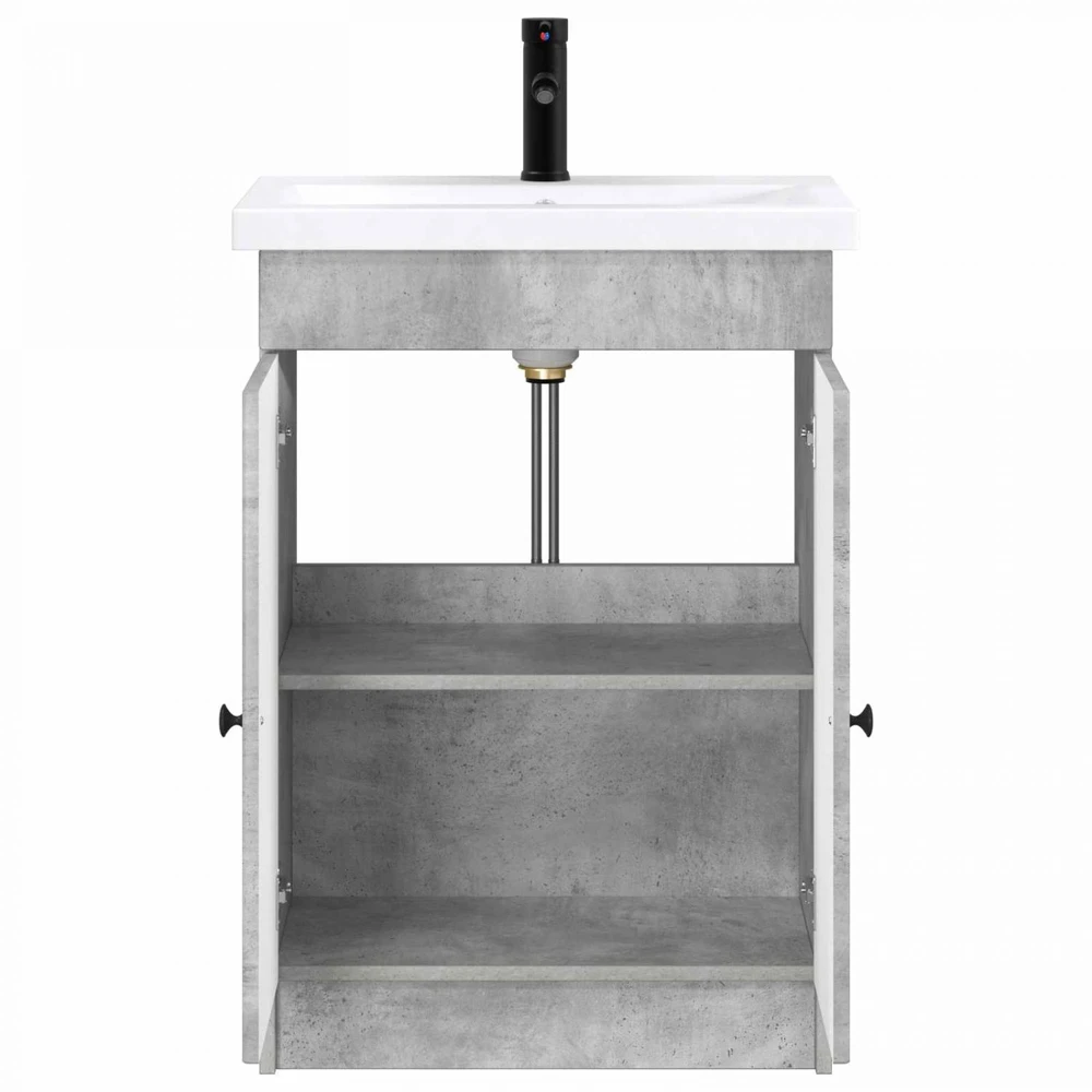 Vonios baldų rinkinys Betono pilka 56 x 37,5 x 81 cm