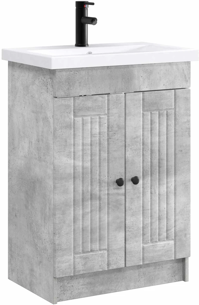 Vonios baldų rinkinys Betono pilka 78,5 x 37,5 x 81 cm