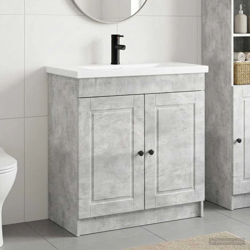 Vonios baldų rinkinys Betono pilka 78,5 x 37,5 x 81 cm