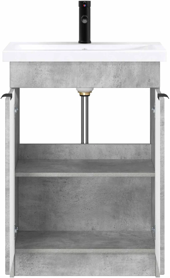 Vonios baldų rinkinys Betono pilka 78,5 x 37,5 x 81 cm