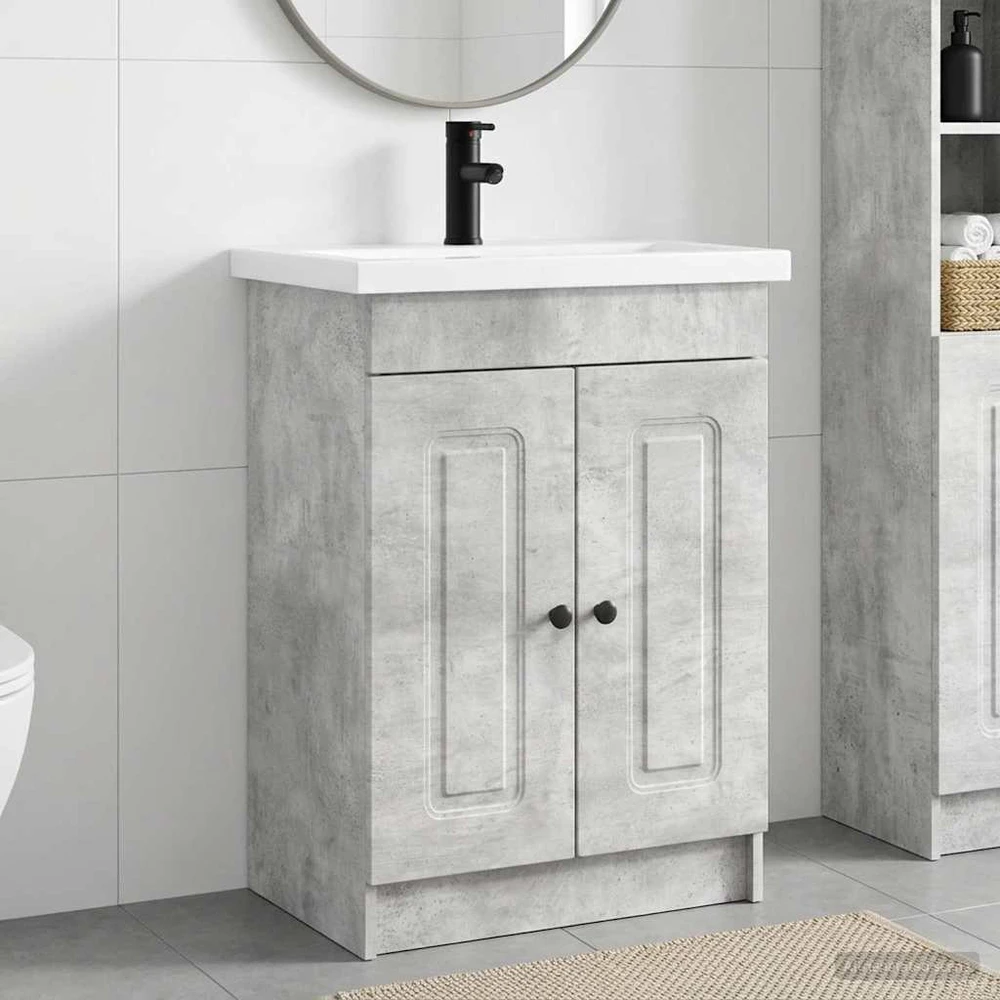 Vonios baldų rinkinys Betono pilka 78,5 x 37,5 x 81 cm