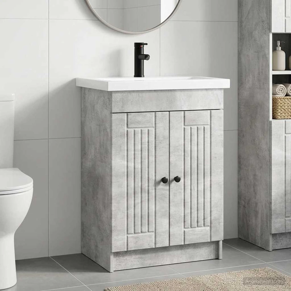 Vonios baldų rinkinys Betono pilka 78,5 x 37,5 x 81 cm