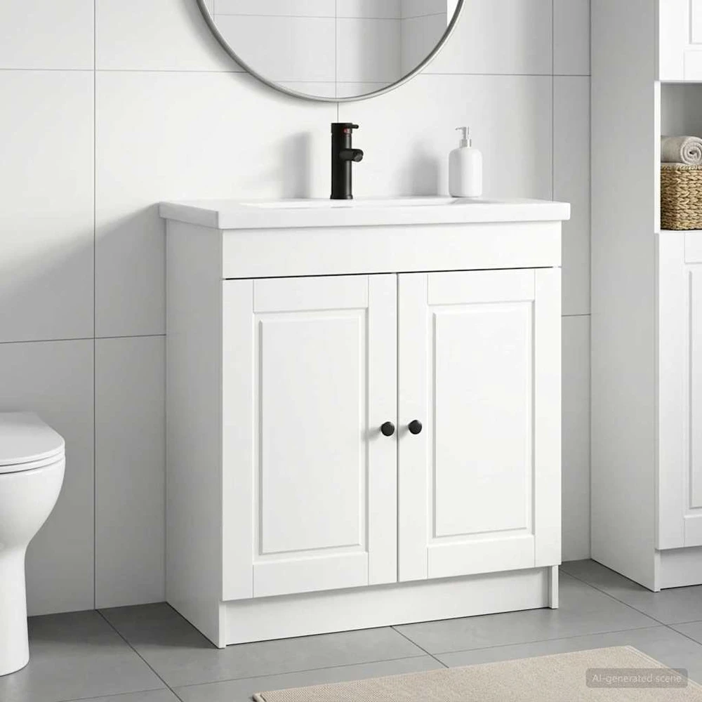 Vonios baldų rinkinys Itin blizgi balta 78,5 x 37,5 x 81 cm