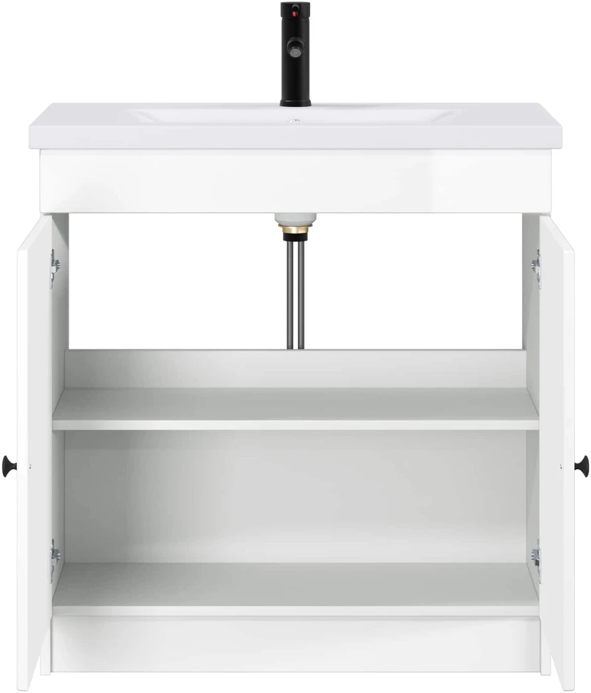 Vonios baldų rinkinys Itin blizgi balta 78,5 x 37,5 x 81 cm