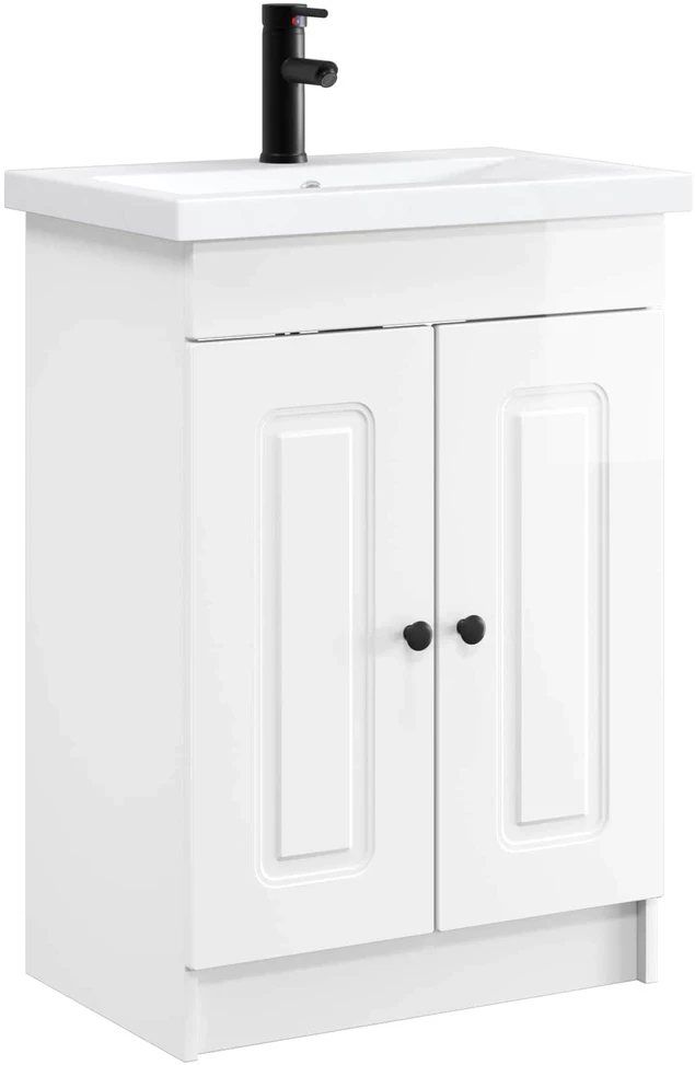Vonios baldų rinkinys Itin blizgi balta 56 x 37,5 x 81 cm